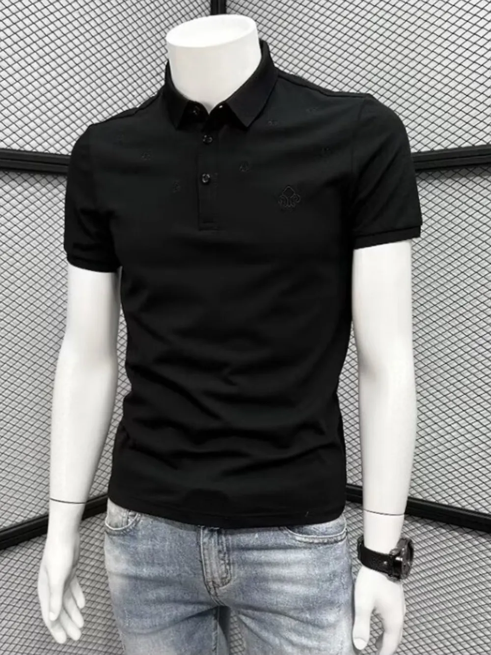Men's Plus Size Button Detail Short Sleeve Polo, image 6