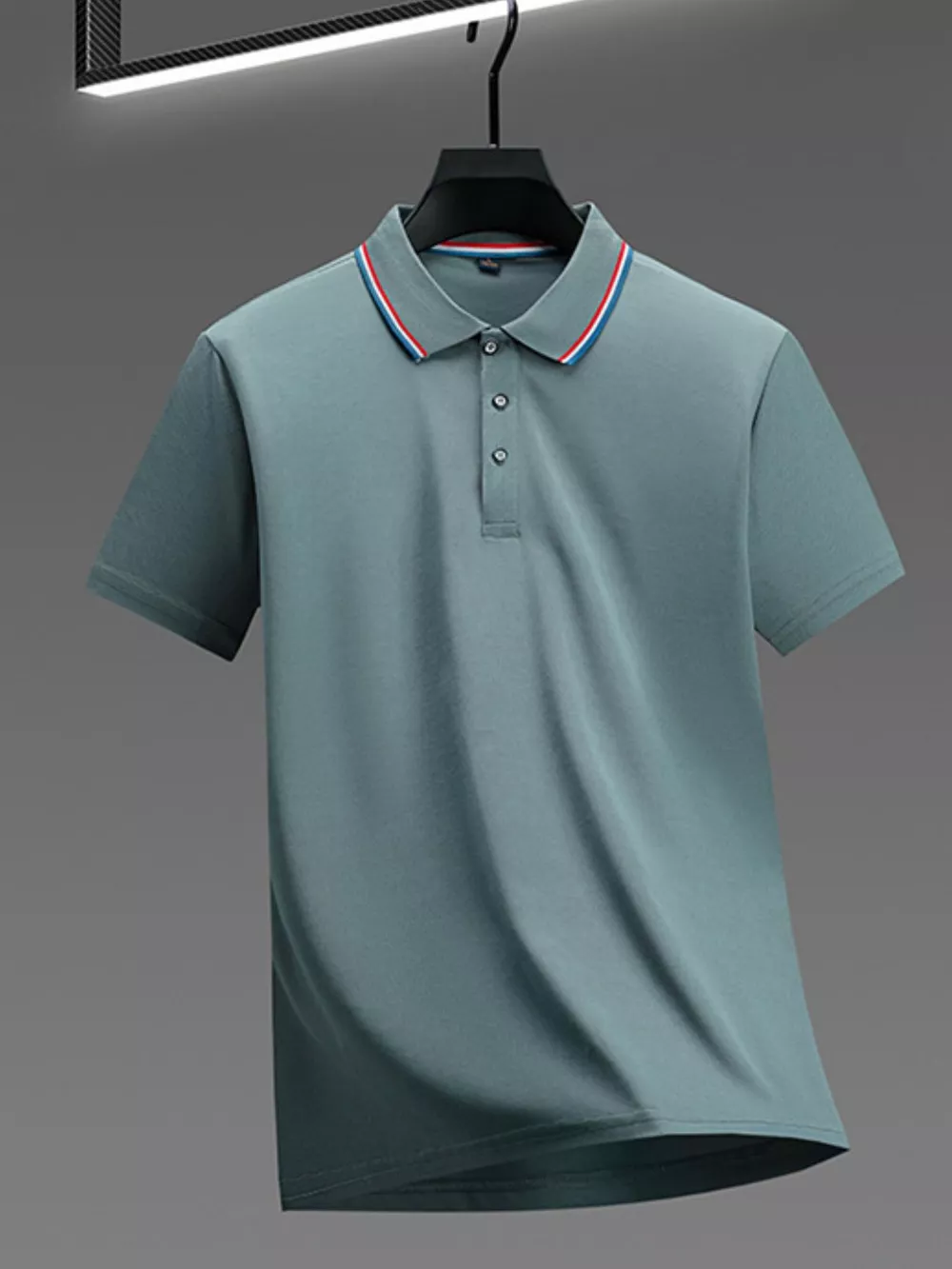 Men's Full Size Button Detail Short Sleeve Polo Plus Size, image 4