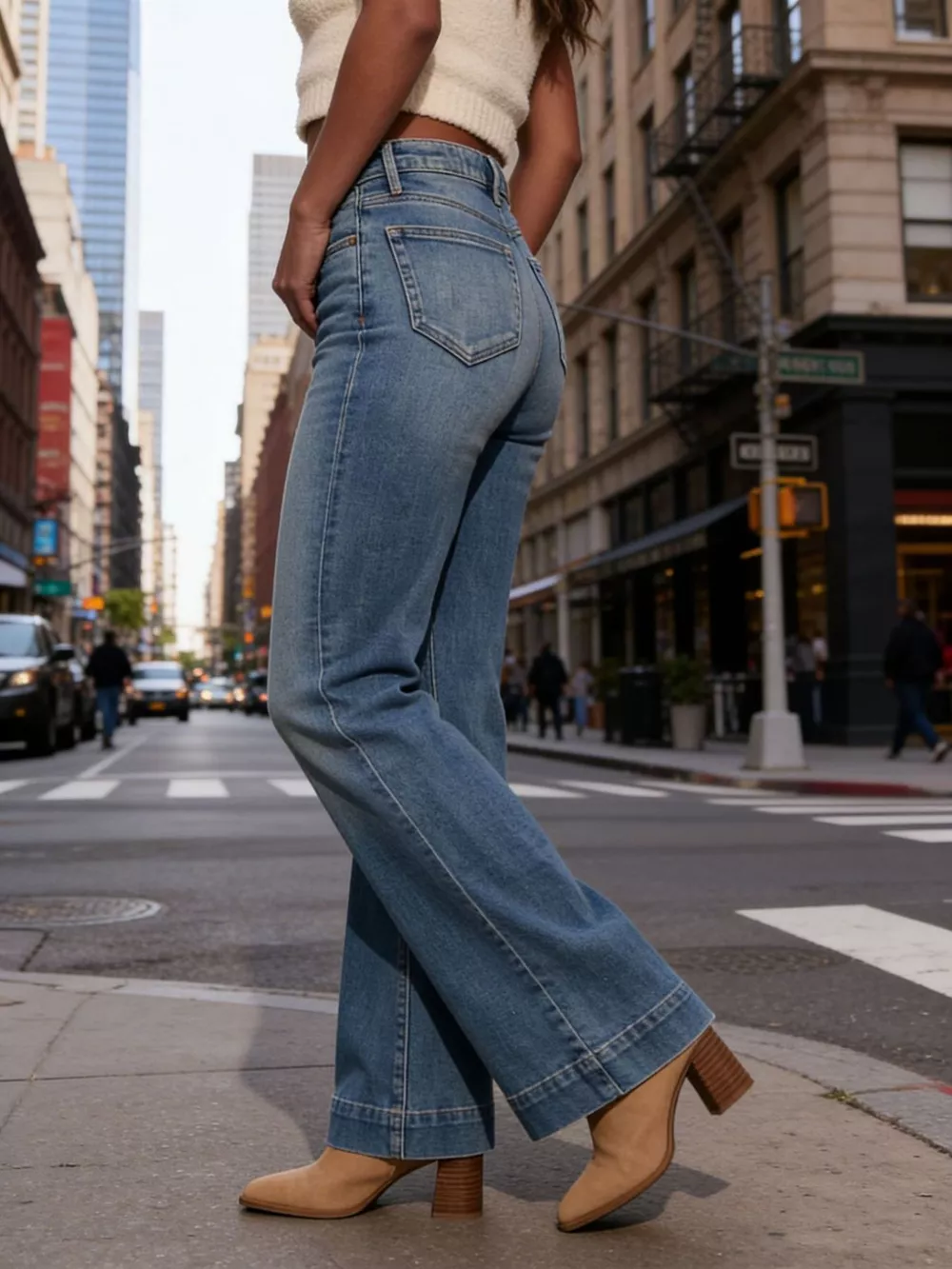 High-Waisted Flare Leg Jeans, image 5