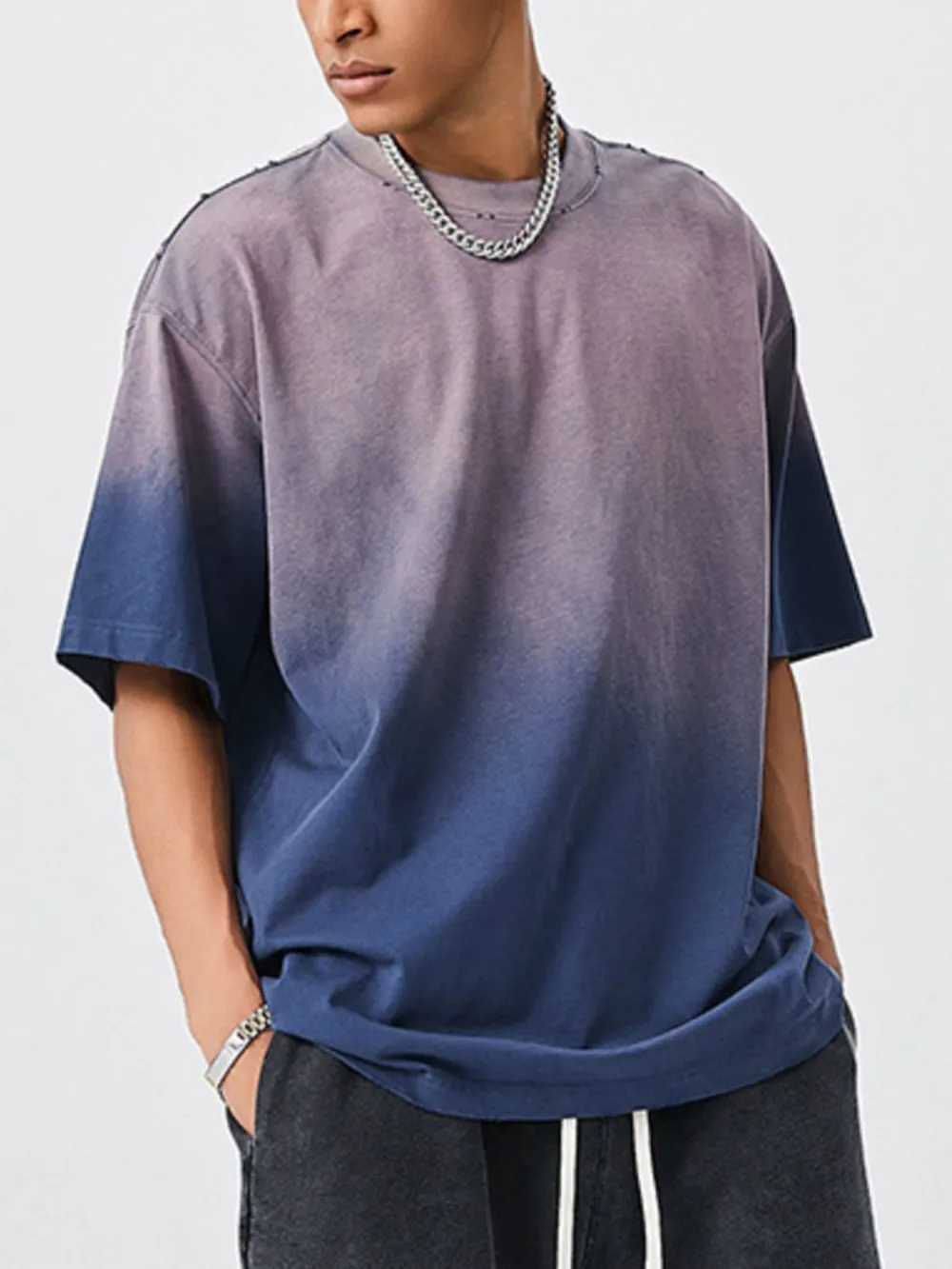 Men's Oversized Gradient Short Sleeve T-Shirt, image 4