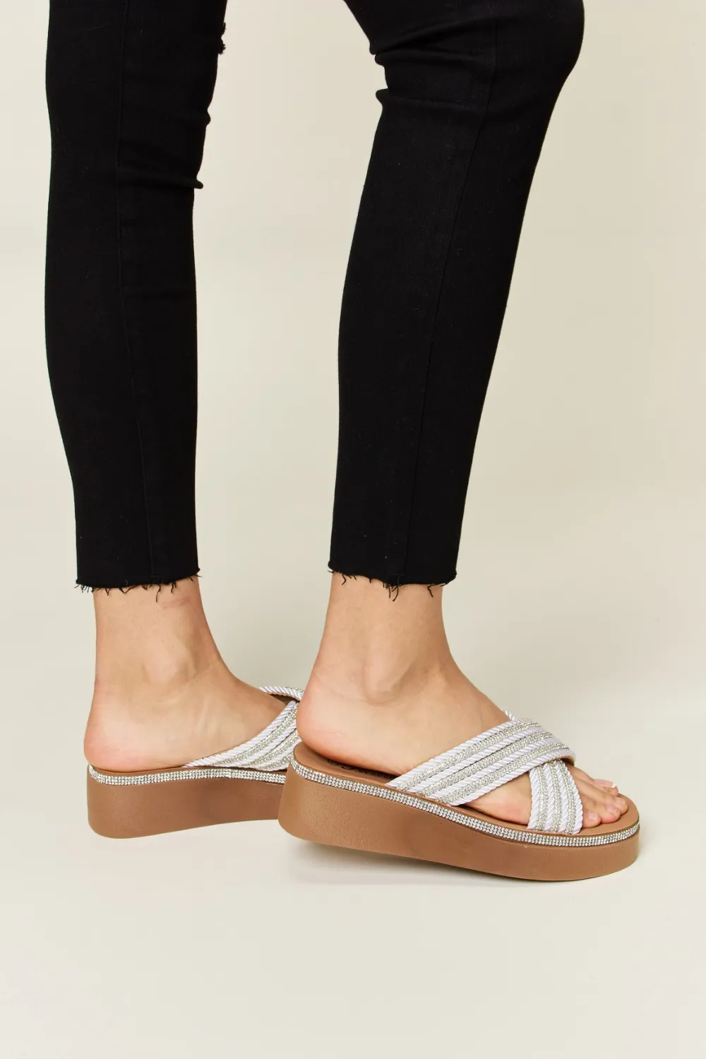 Rhinestone Platform Wedge Sandals, image 4