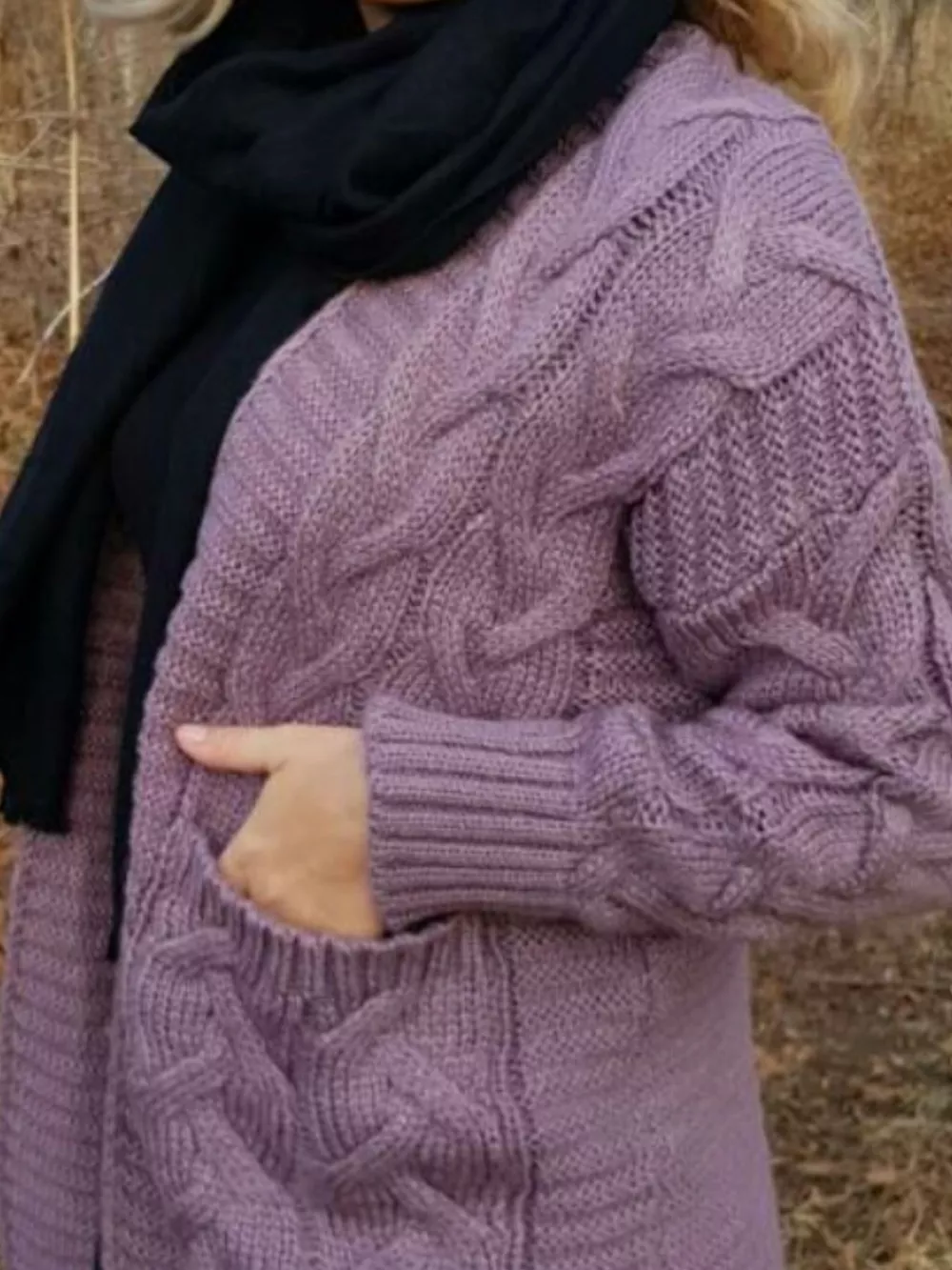 Chunky Knit Open Front Cardigan, image 9