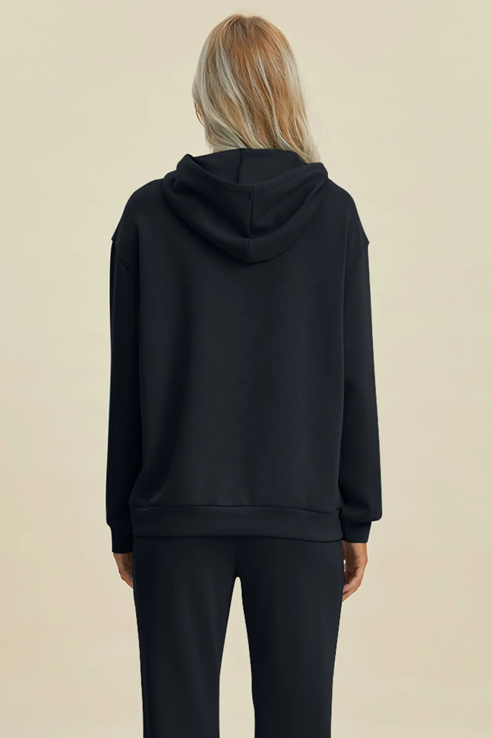 Full Size Air Scuba Drawstring Long Sleeve Hoodie with Kangaroo Pocket, image 4