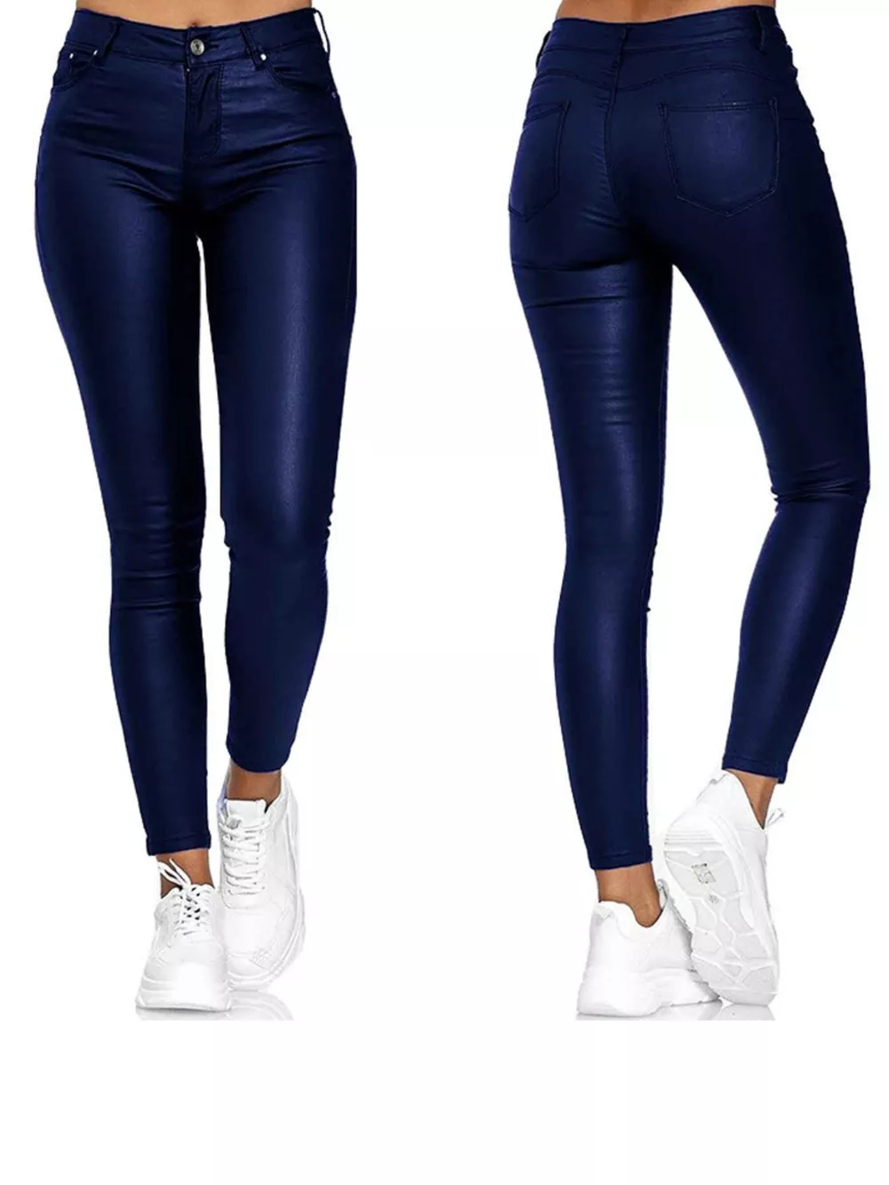 High-Waisted Leather Skinny Pants, image 4