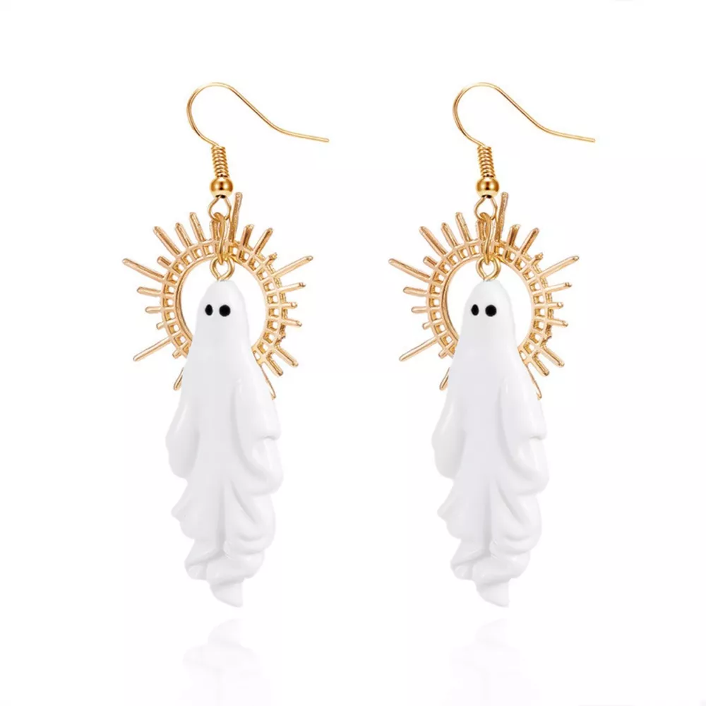 Halloween Sunburst Ghost Drop Earrings, image 6