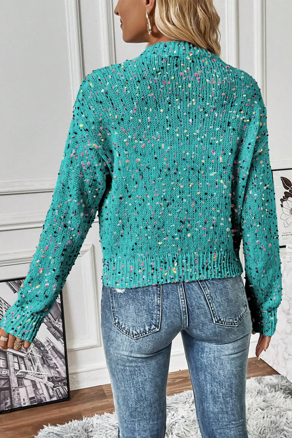Confetti Button Up Long Sleeve Cardigan, image 9
