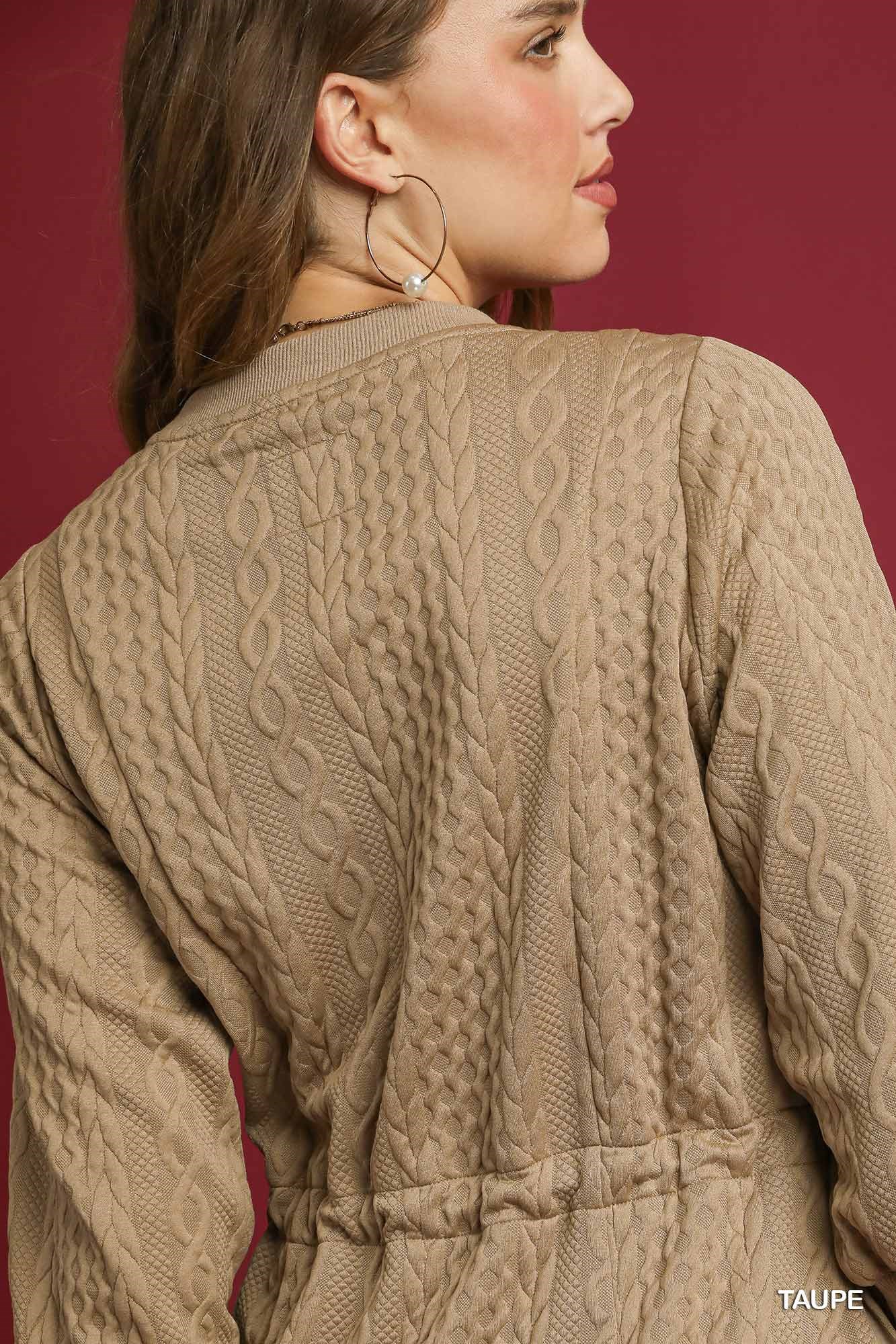 Drawstring Cable Knit Mini Dress with Pockets, image 4