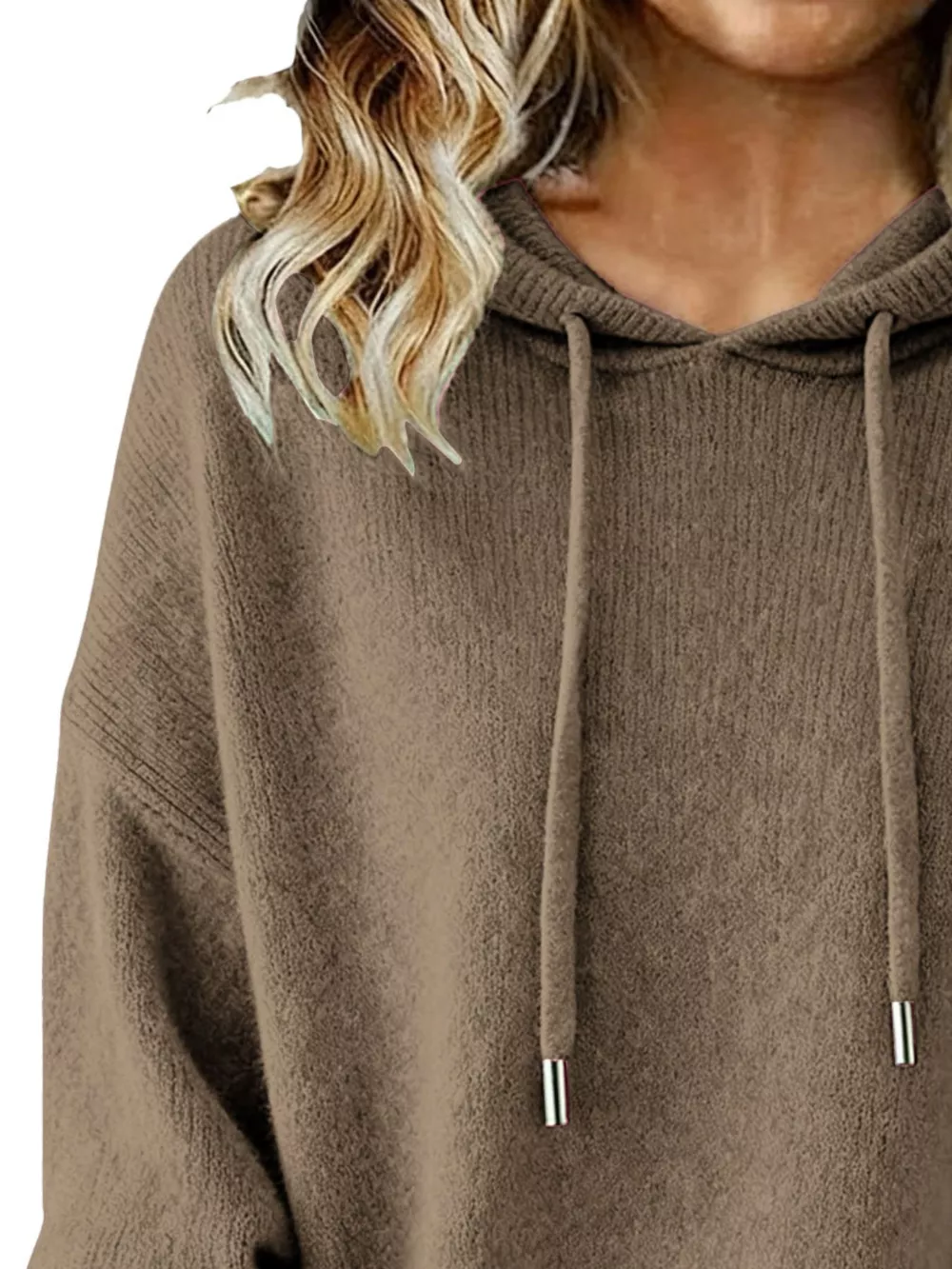 Drawstring Long Sleeve Hooded Sweater, image 16