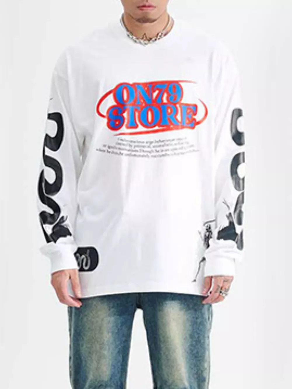 Men's Letter Round Neck Long Sleeve T-Shirt