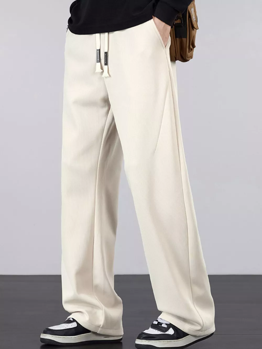 Men's Plus Size Casual Drawstring Wide Leg Pants, image 8