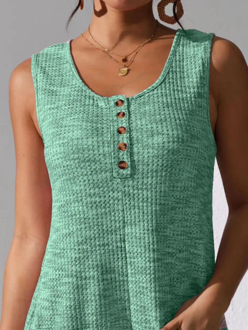Full Size Button Front Romper with Pockets Plus Size, image 12