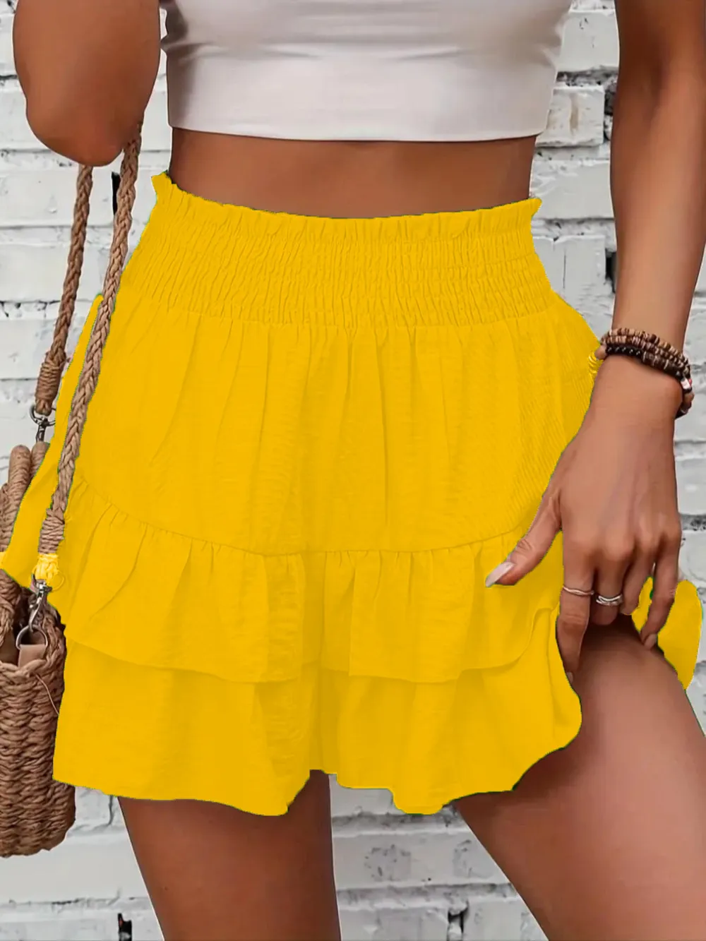 Ruffle Layered High Waist Casual Skort, image 19