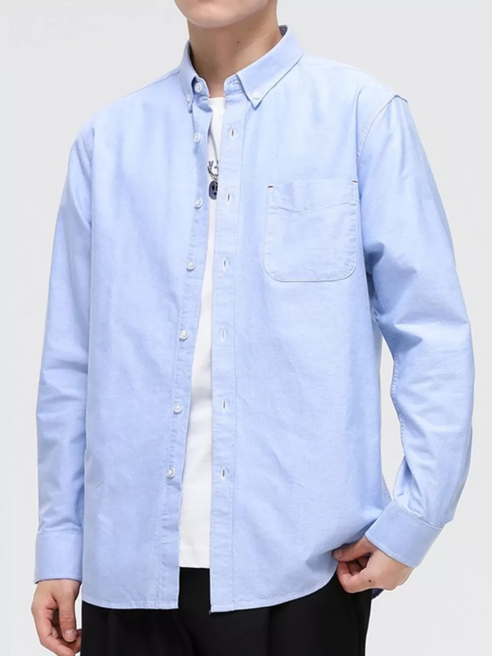 Men's Full Size Button Up Long Sleeve Shirt Plus Size, image 2