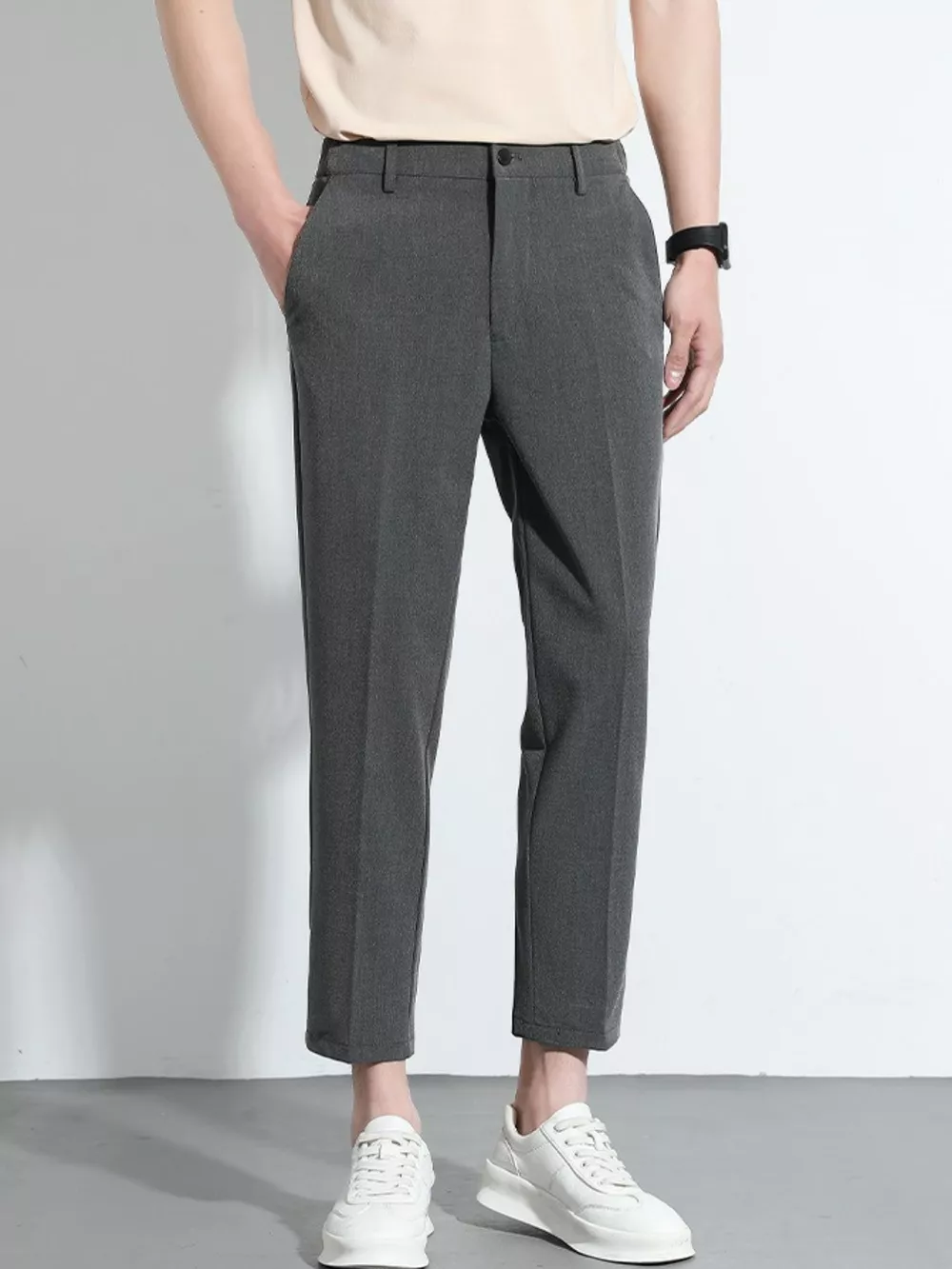 Men's Slim Fit Cropped Pants, image 4