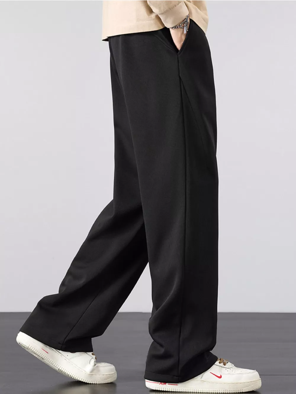 Men's Plus Size Casual Drawstring Wide Leg Pants, image 2