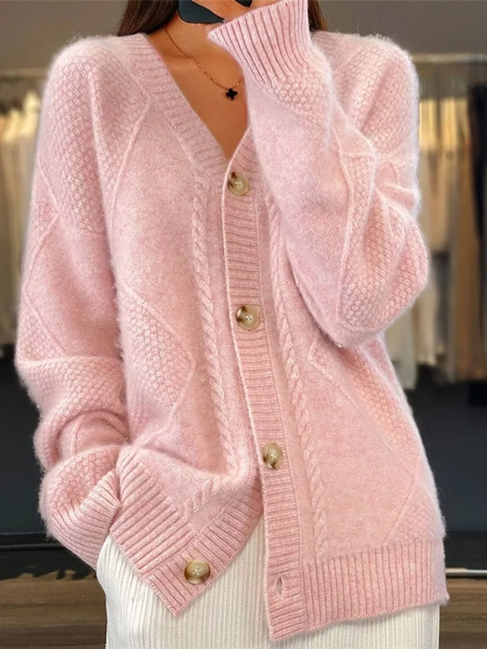 Full Size Textured Knit Button-Down Cardigan Plus Size, image 4