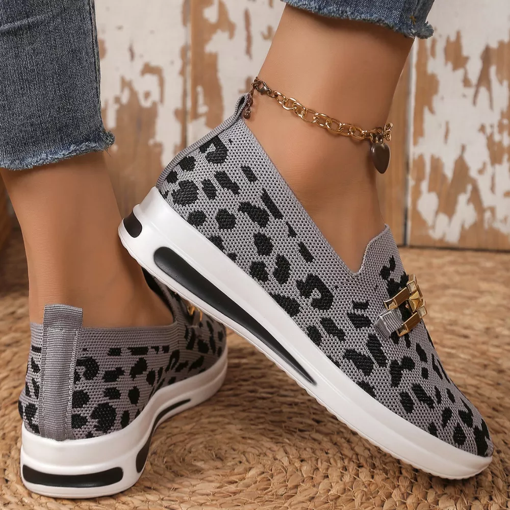 Leopard Round Toe Slip-Ons, image 8