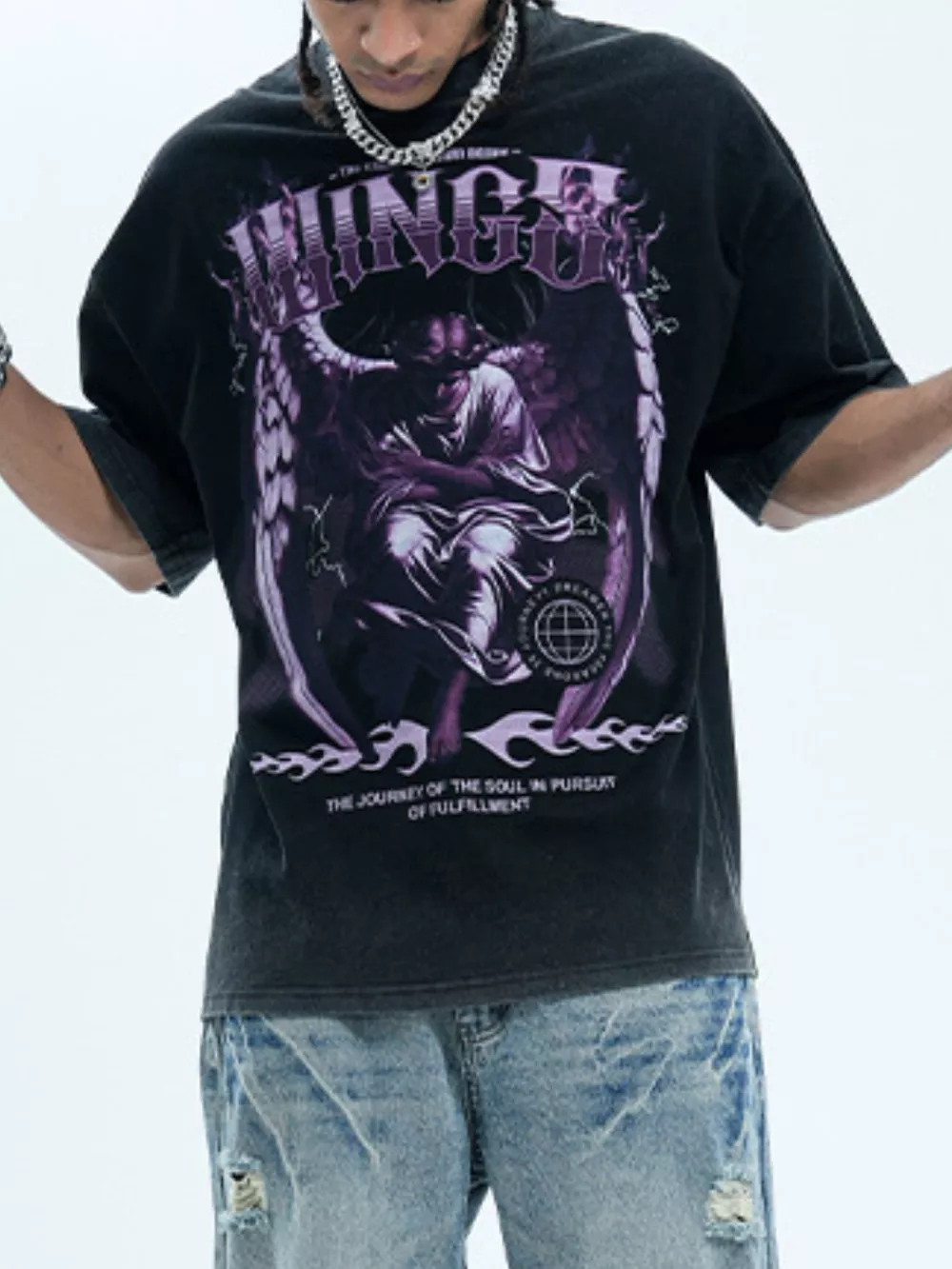 Men's Graphic Short Sleeve Oversized T-Shirt, image 4