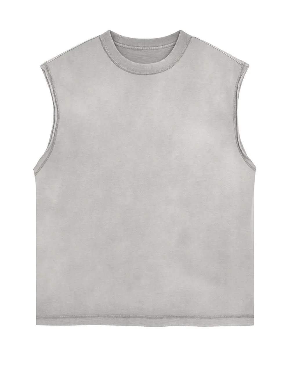 Men's Washed Round Neck Sleeveless Top, image 5