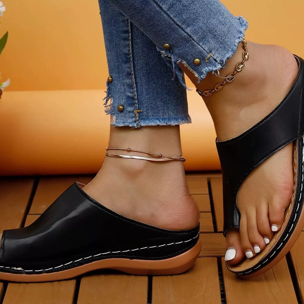 Toe Post Wedge Sandals, image 4