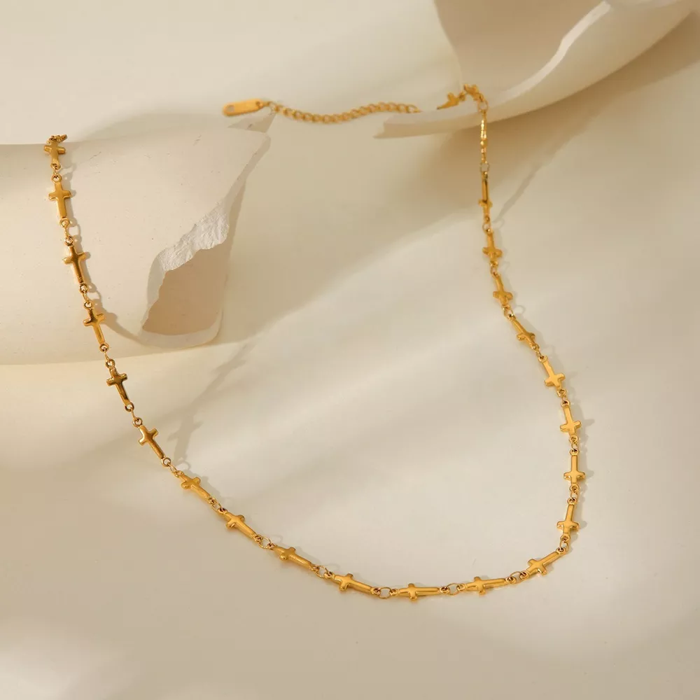 18K Gold-Plated Cross Necklace, image 3