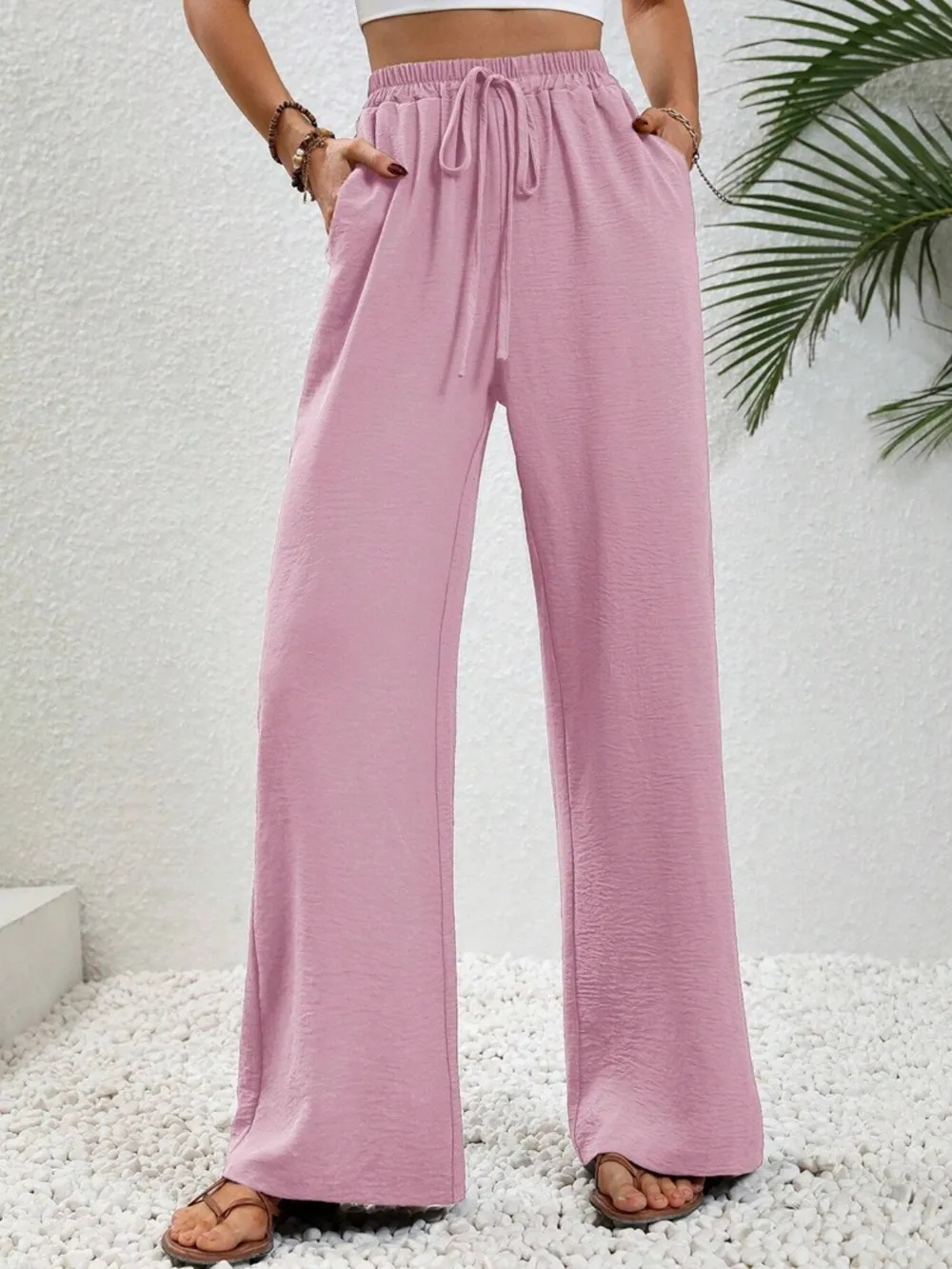 Wide Leg Drawstring Pants, image 13