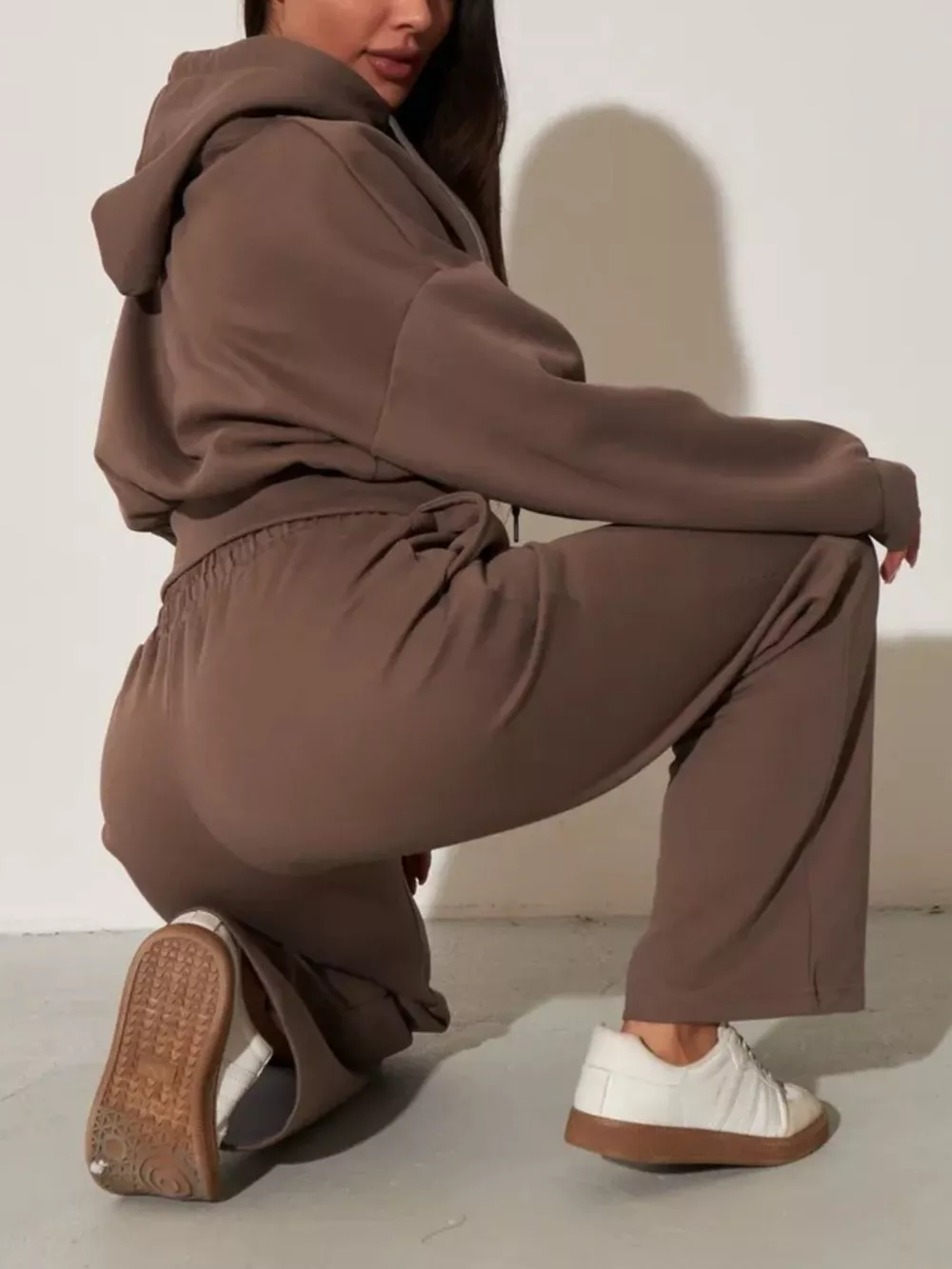 Zip-Up Hoodie and Wide-Leg Pants Set, image 24