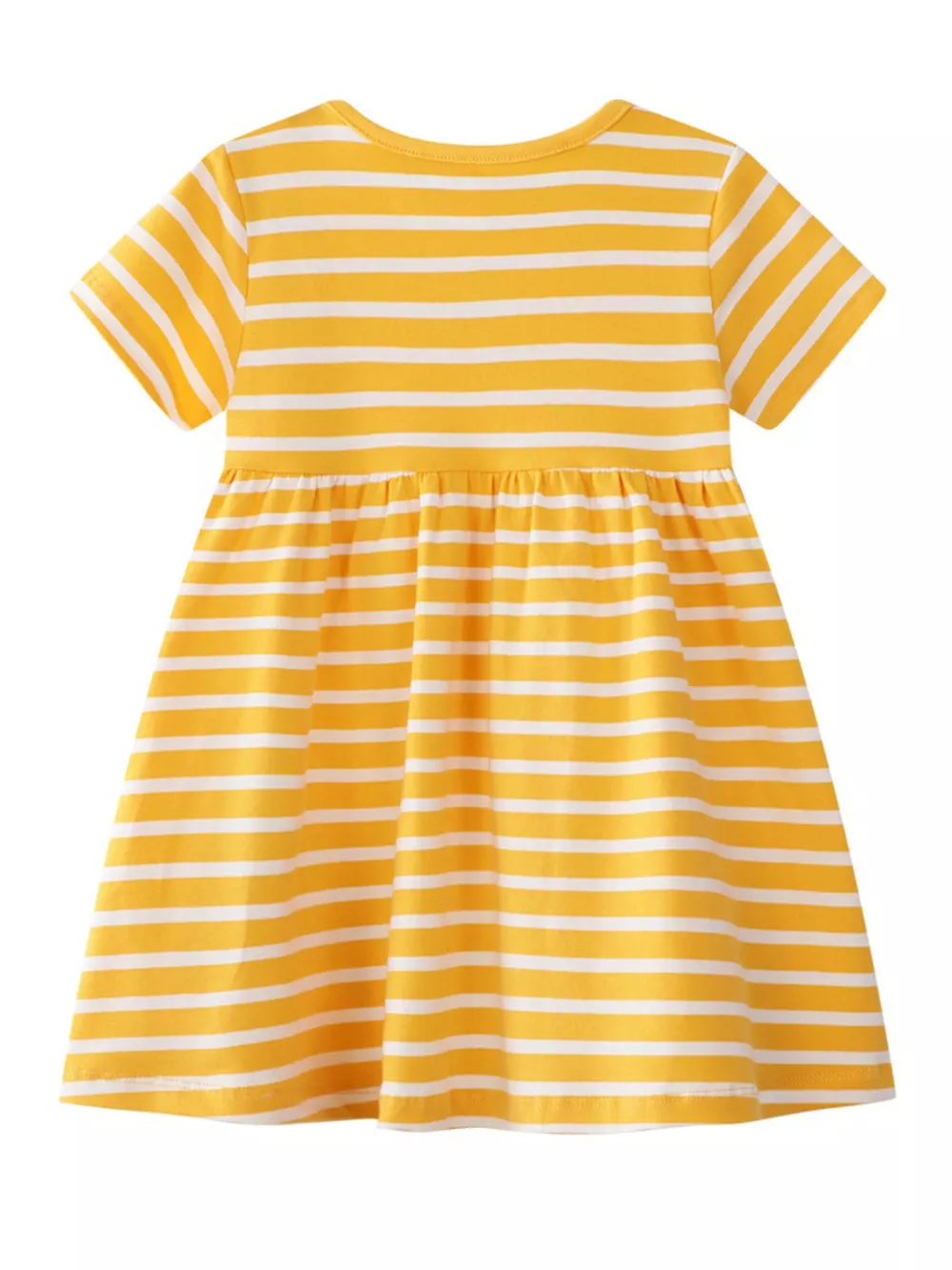 Children's Striped Bird Embroidered Casual Dress, image 3