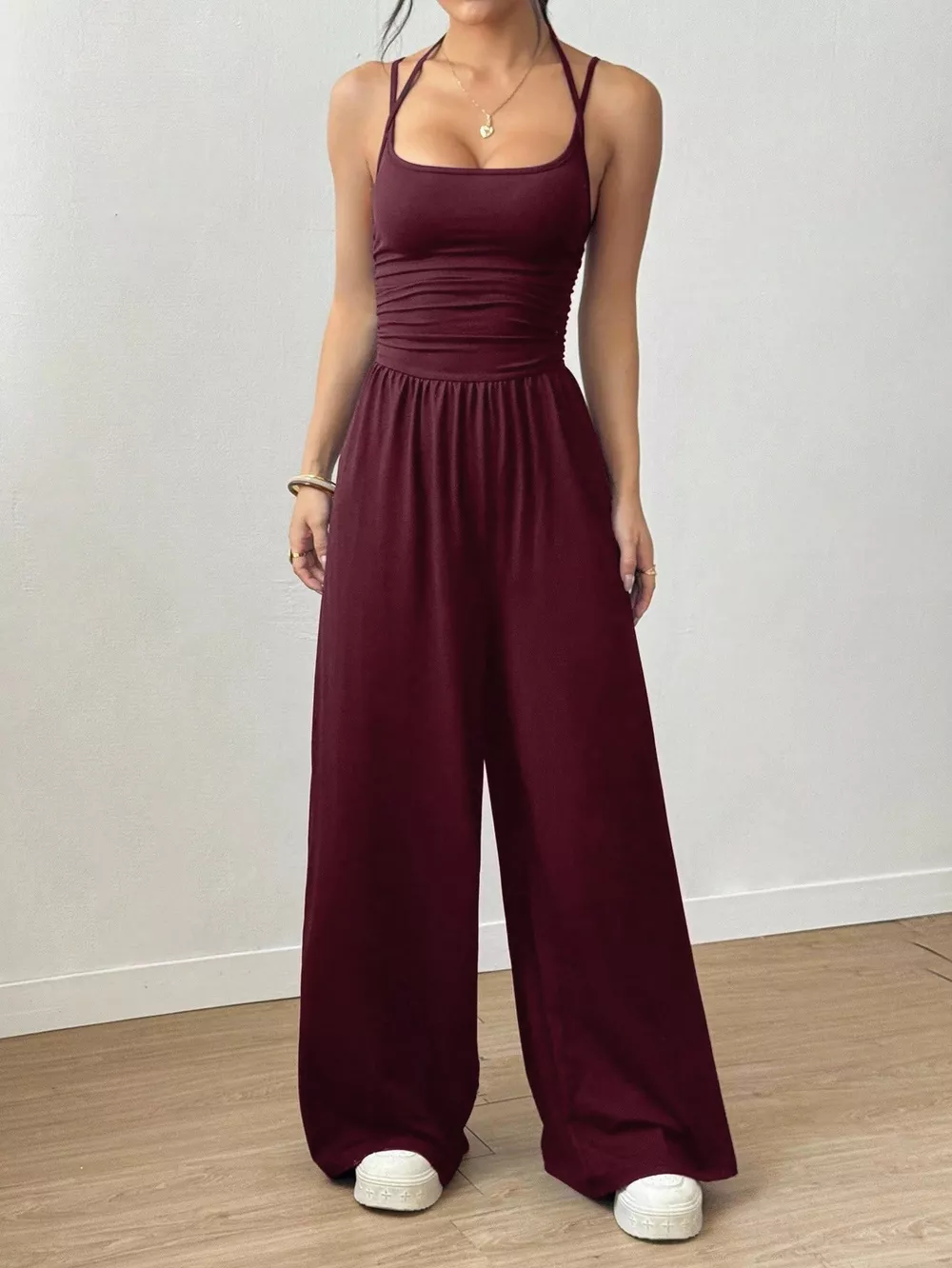 Spaghetti Strap Wide Leg Jumpsuit, image 6