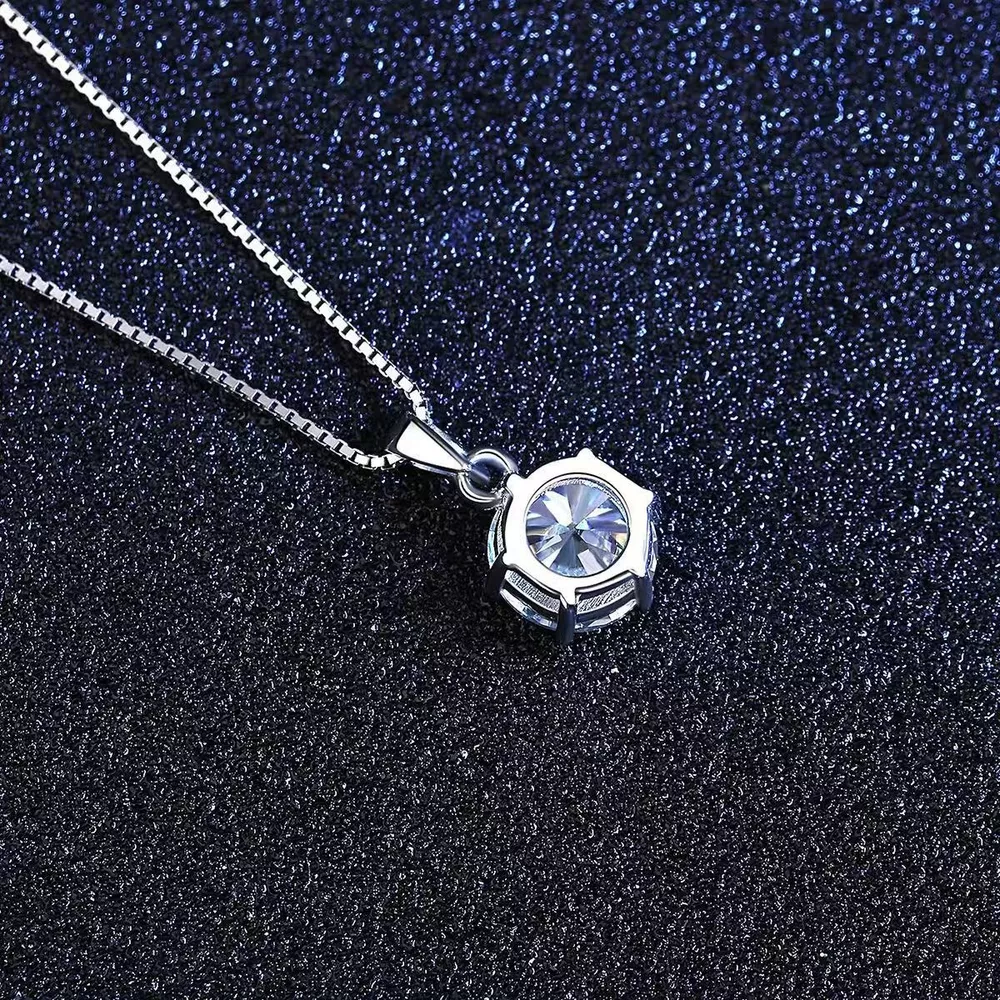 1 Carat Moissanite 925 Sterling Silver Pendant Necklace, image 3