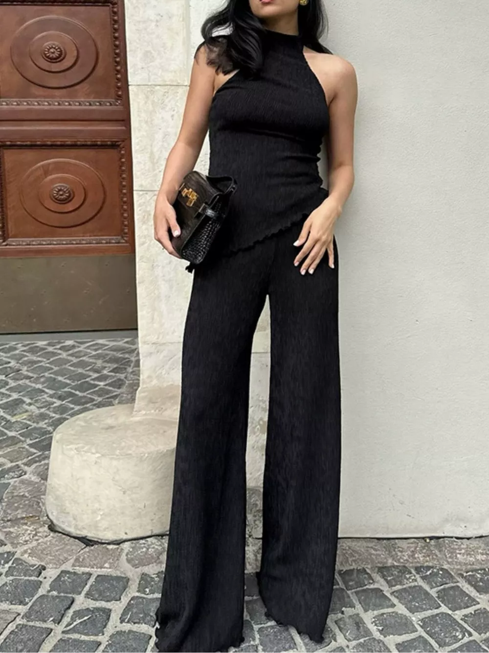 Sleeveless Top and Wide-Leg Pants Two-Piece Set, image 7