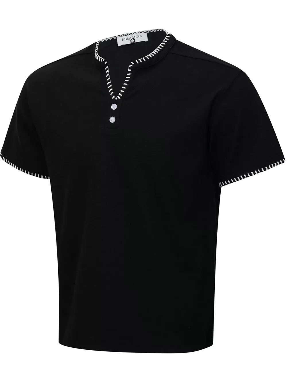 Men's Notched Short Sleeve Top, image 4
