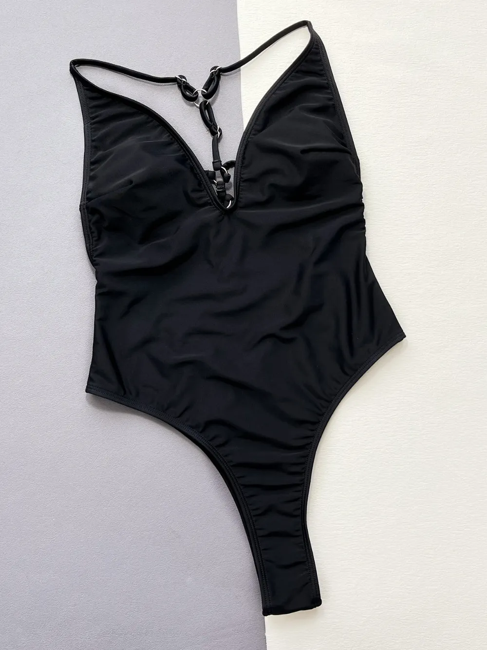 Cutout Plunge Spaghetti Strap One-Piece Swimwear, image 3