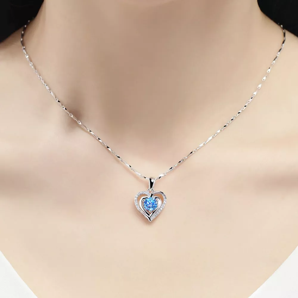 925 Sterling Silver Heart Pendant Necklace, image 6