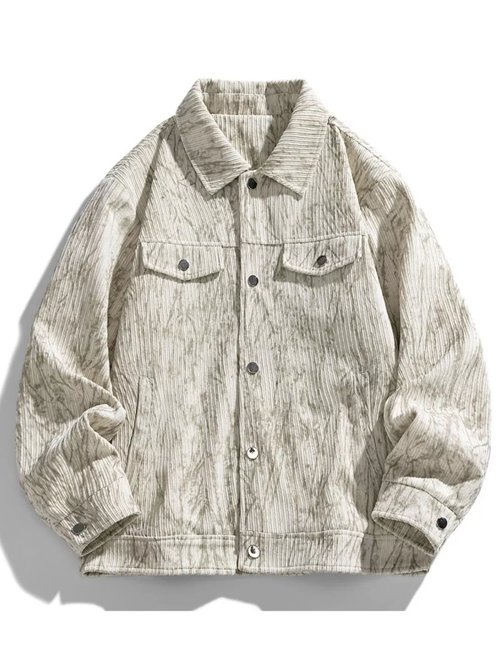 Men's Plus Size Corduroy Button-Down Casual Jacket, image 3