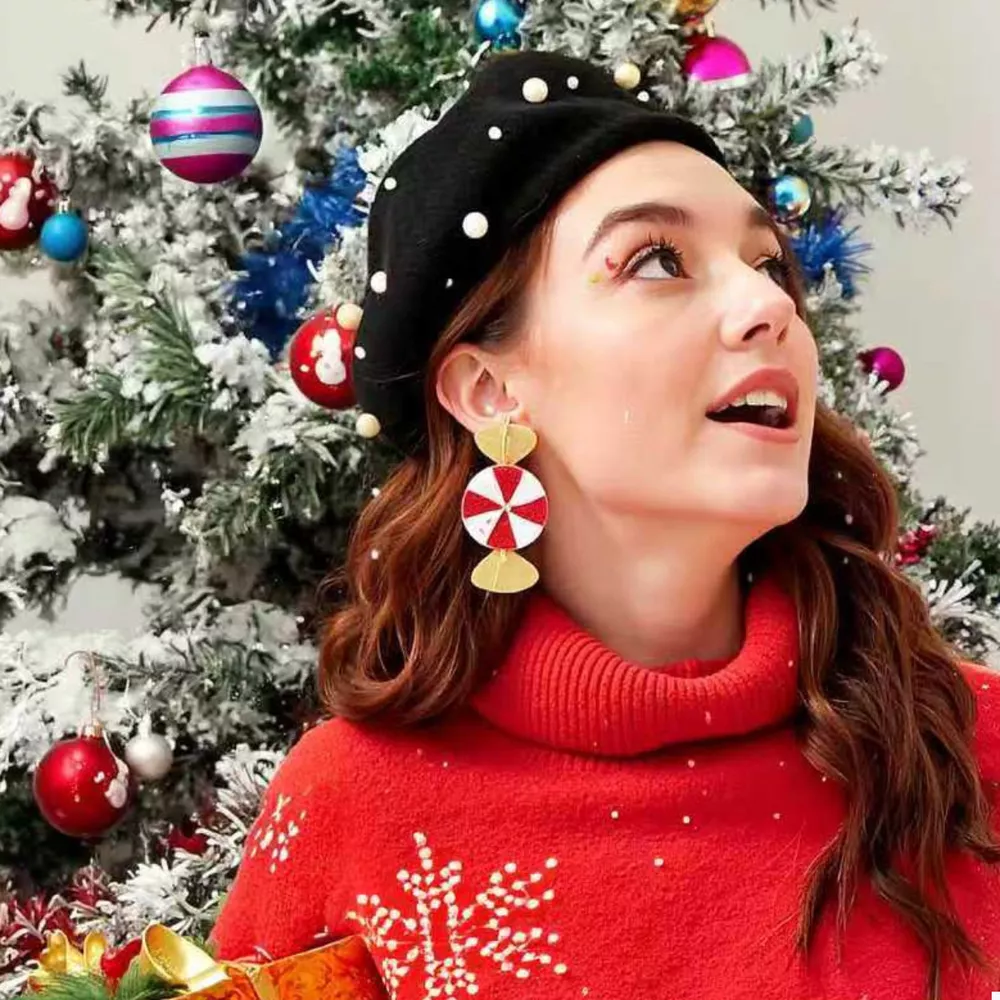 Christmas Candy Drop Earrings