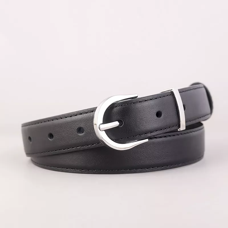 Silver Buckle Leather Belt
