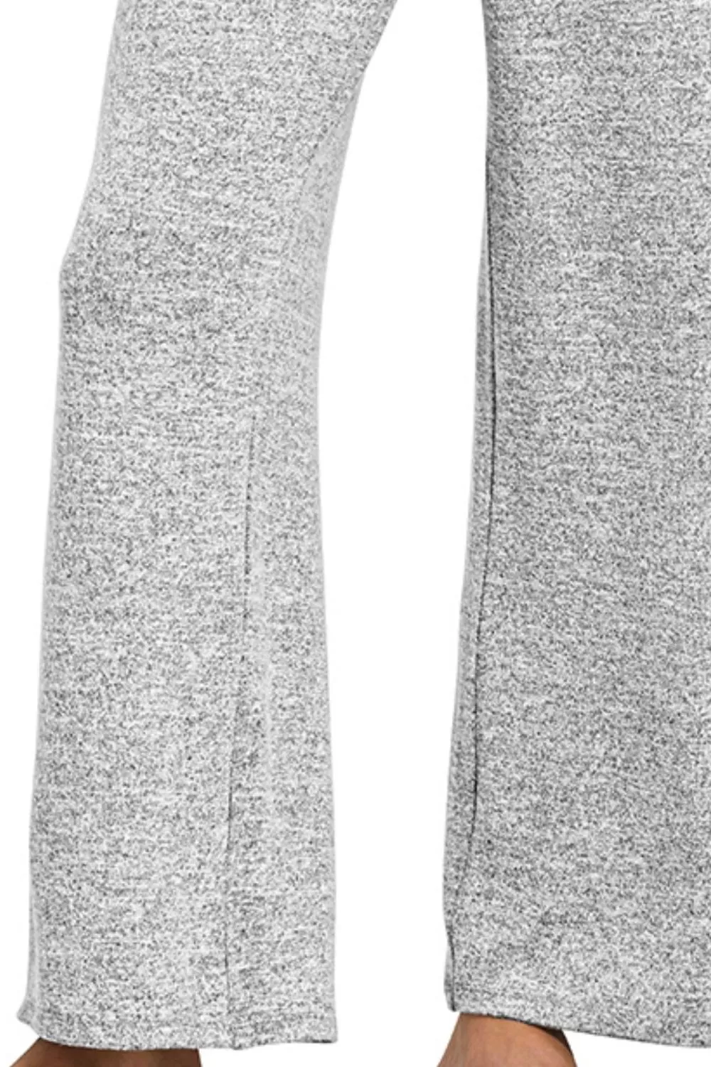 Soft Melange Hacci Elastic Waistband Lounge Pants, image 3