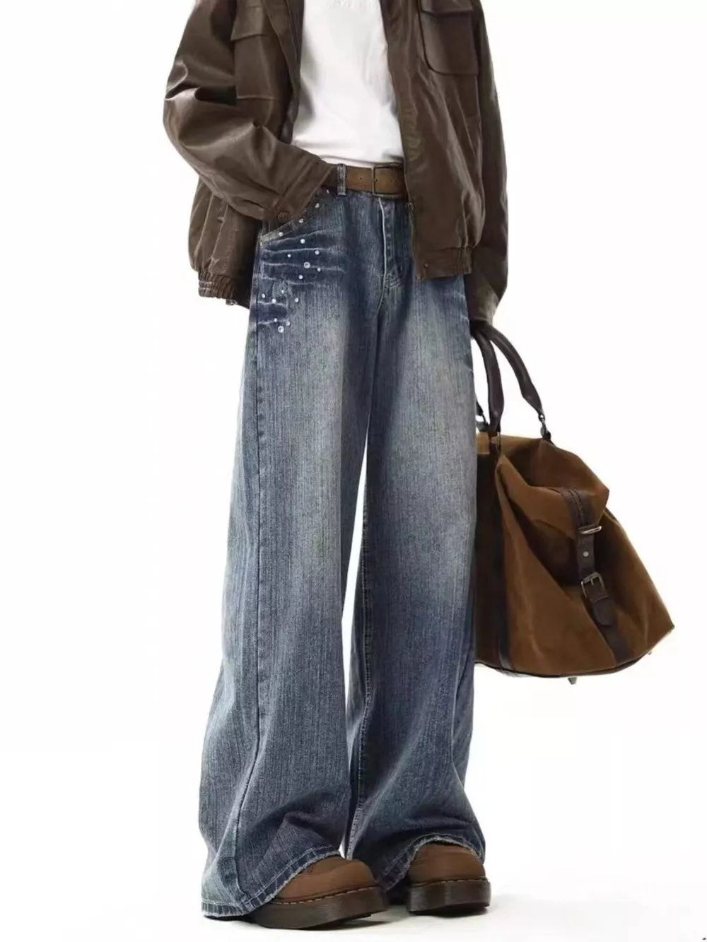 Men's Embellished Wide Leg Jeans, image 2