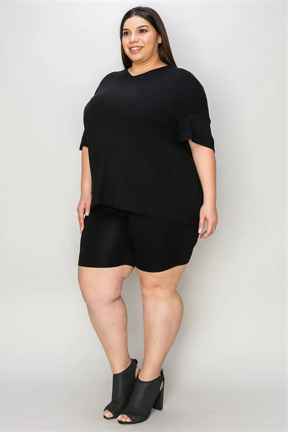 Bamboo Full Size V-Neck Drop Shoulder T-Shirt and Shorts Set, image 22