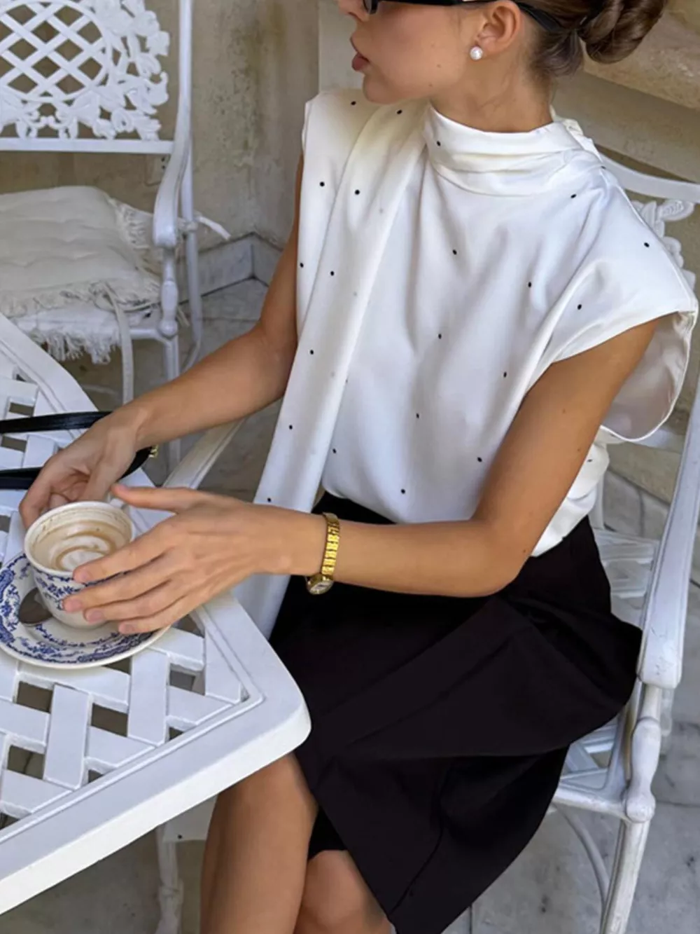 Polka Dot High Neck Tank, image 3