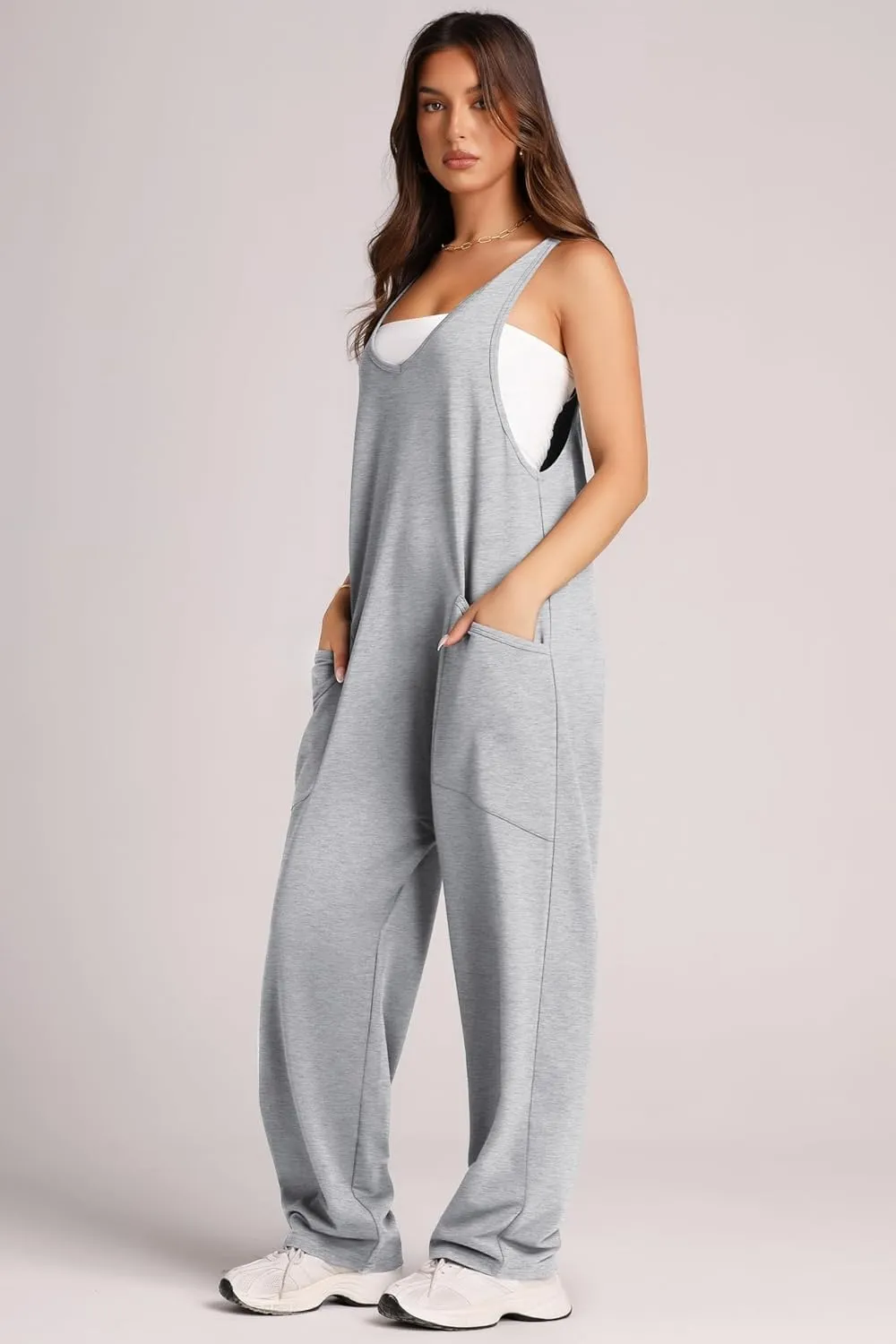 Wide Strap Jumpsuit with Pockets, image 16