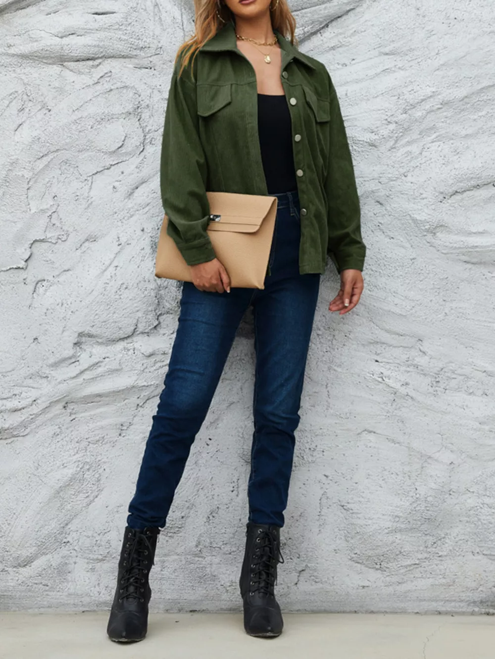 Corduroy Button-Down Shacket, image 5