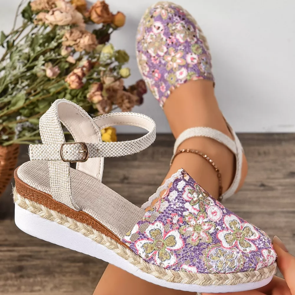 Round Toe Wedge Sandals, image 5