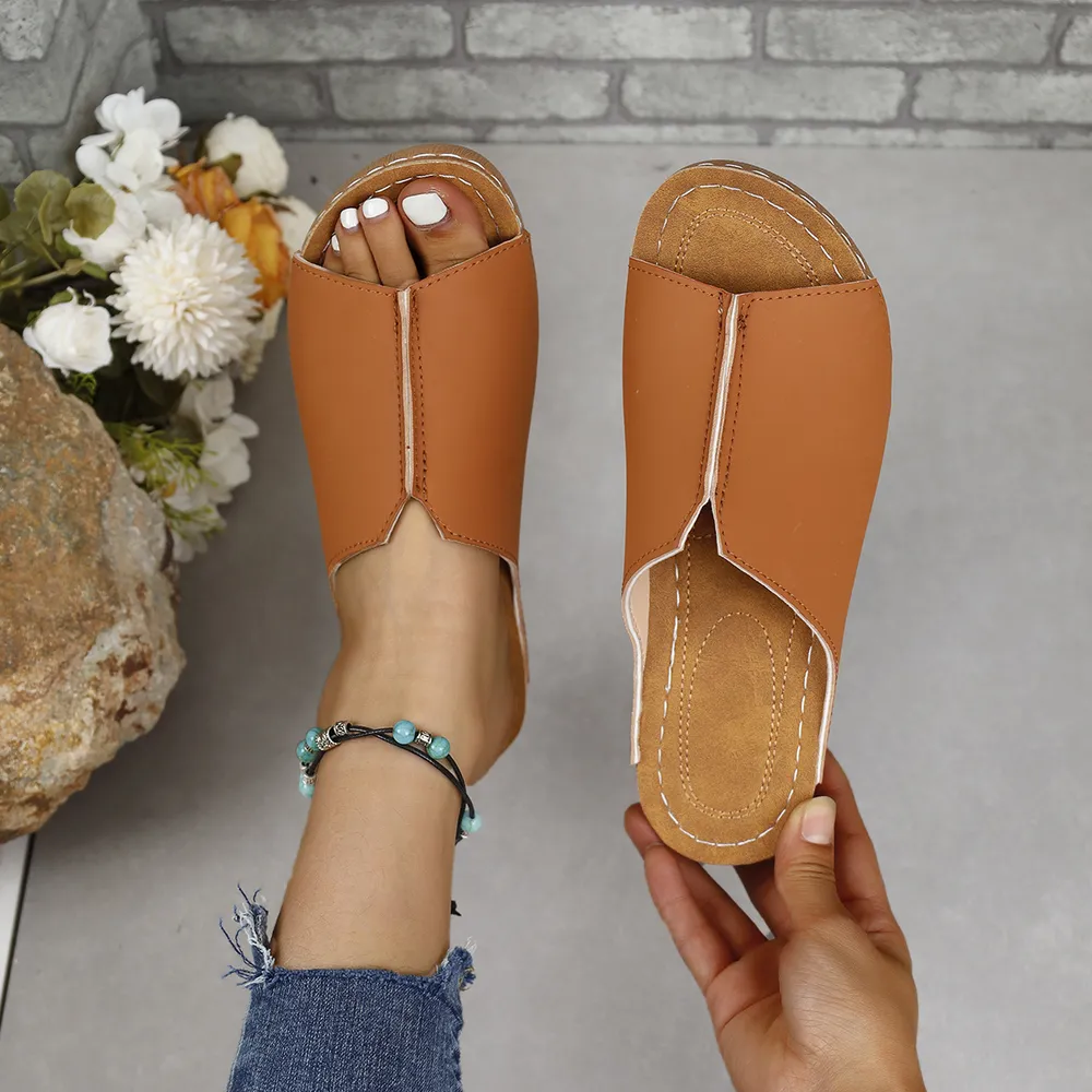 PU Leather Open Toe Sandals, image 2