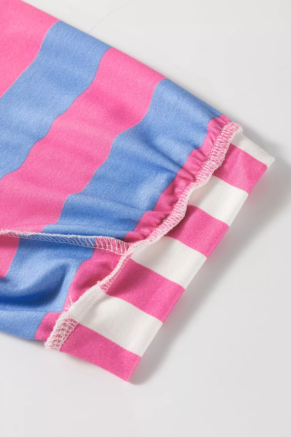 Stripe Exposed Seam Contrast Patchwork Oversized Top, image 6