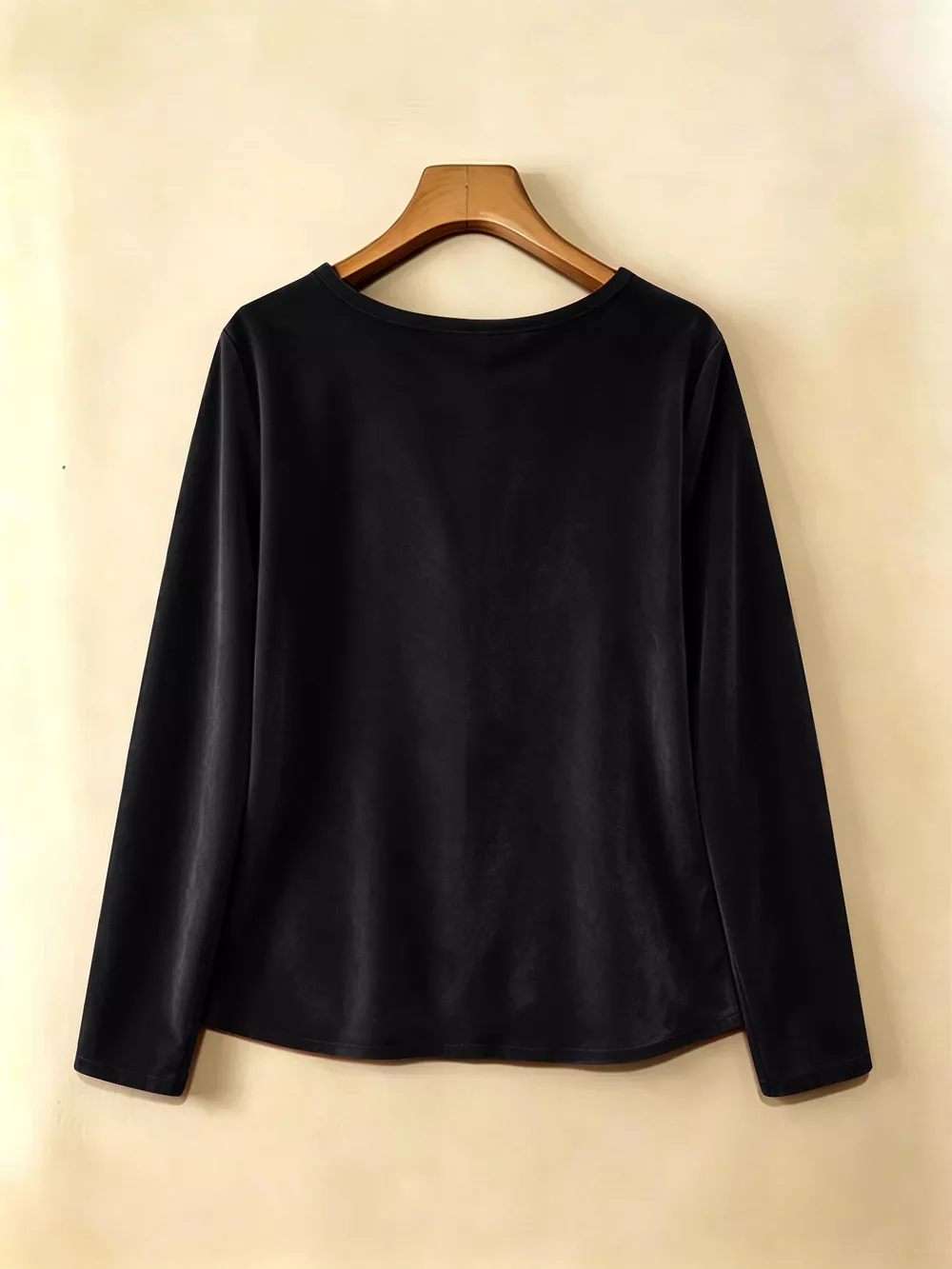 Velvet Long Sleeve Ruched Top, image 7