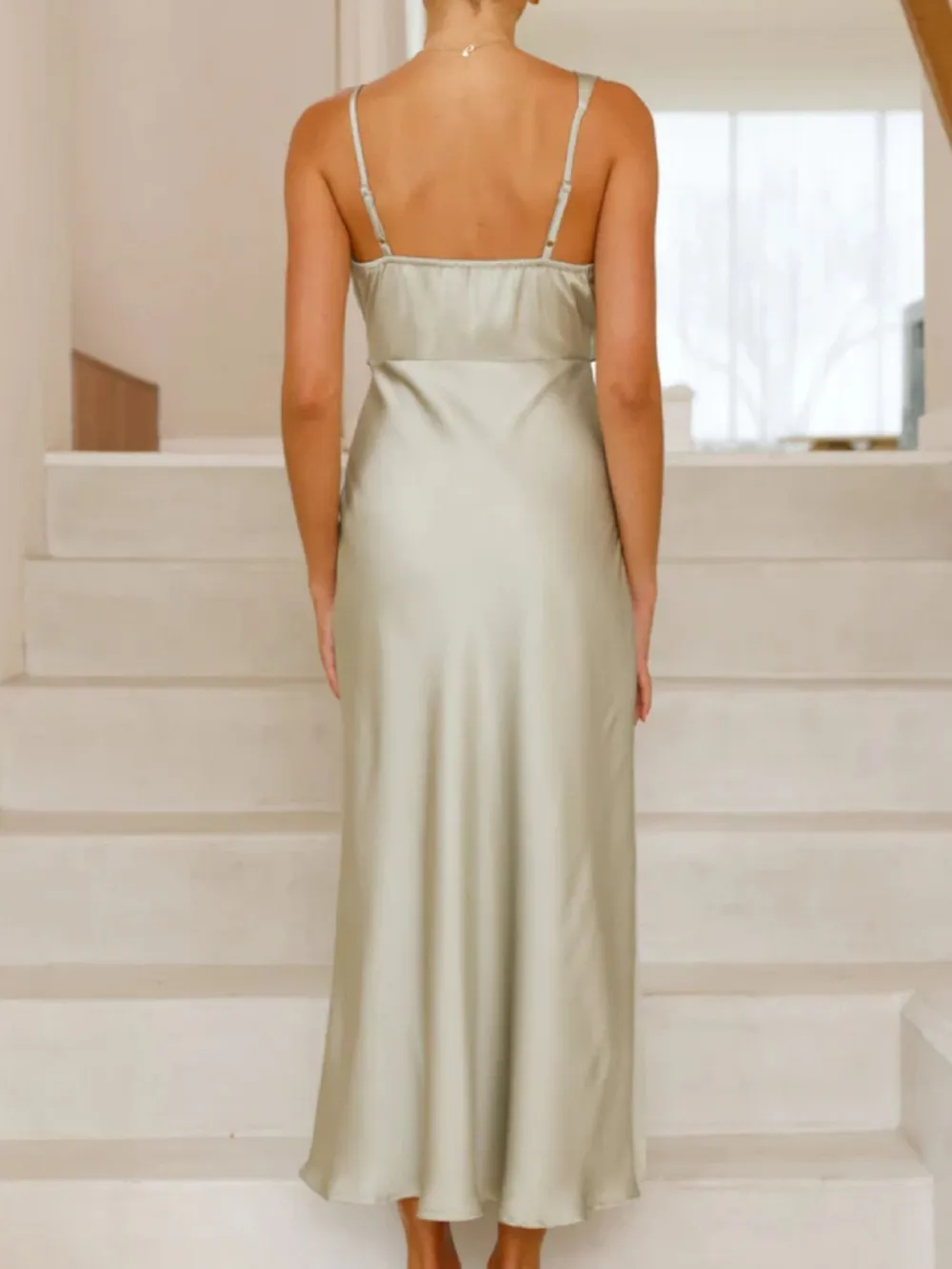 Satin Asymmetrical Midi Dress, image 25