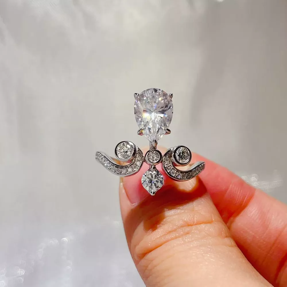 2 Carat Moissanite 925 Sterling Silver Ring, image 4