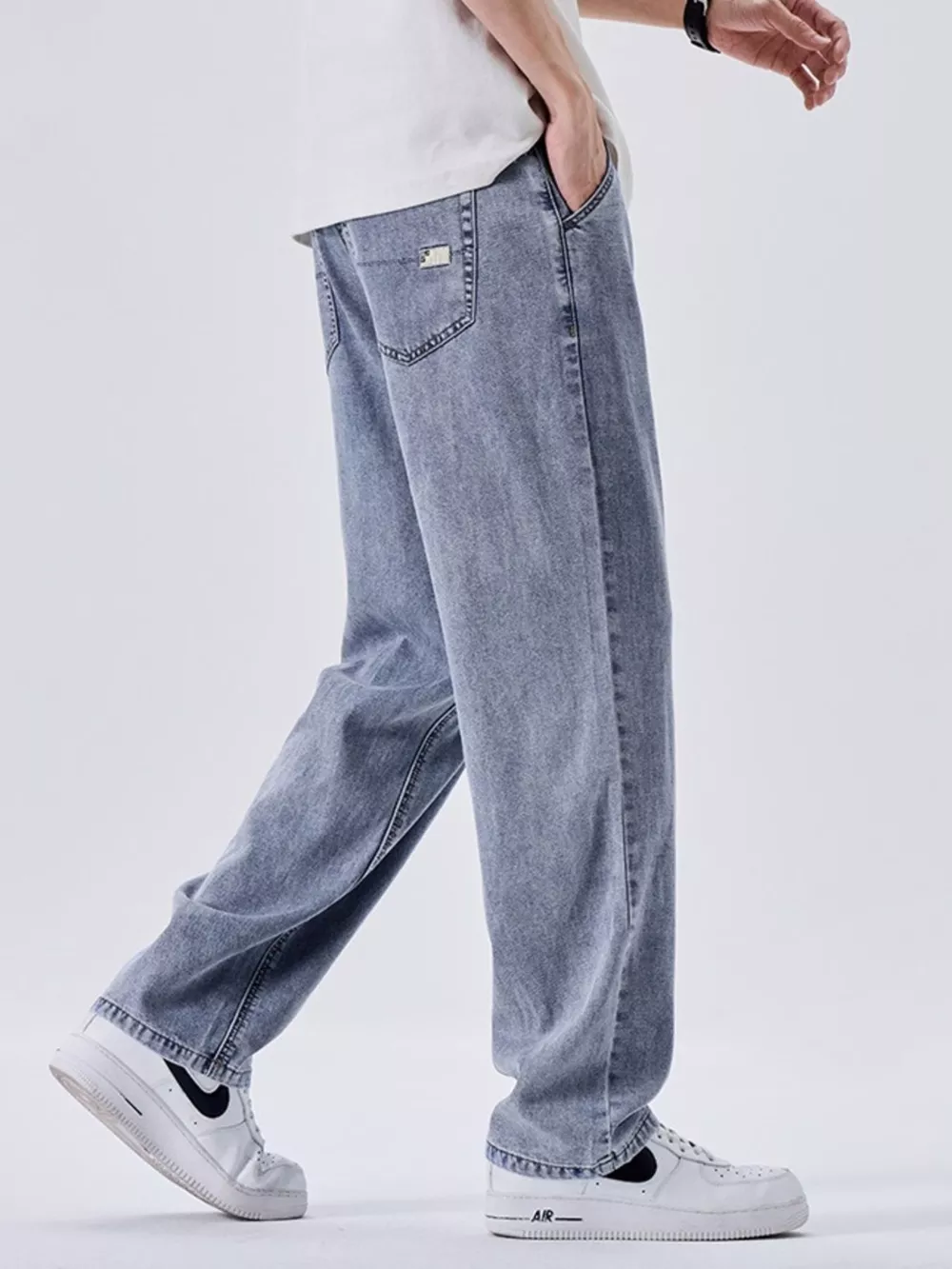 Men's Wash Wide Leg Jeans, image 9
